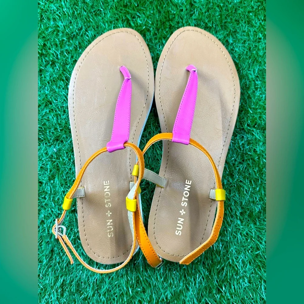 Sun and Stone Kristin Pink Multi SM Slipper Size 9